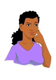 Afro woman thinking vector graphics