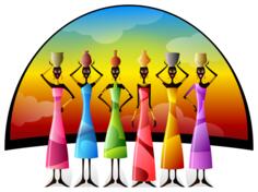 African women with vessels logo vector graphics