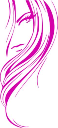 Vector drawing of pink depiction of a woman
