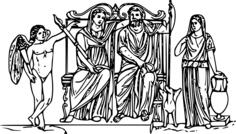Hades and Persephone vector drawing