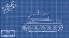 T-34-85 tank technical vector drawing
