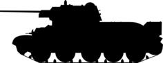 Tank T-34 silhouaette vector clip art