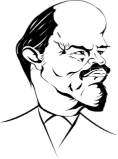 Lenin face caricature vector clip art