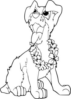 Dog for coloring book vector drawing