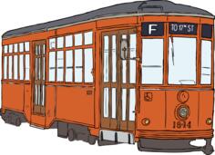 Milan streetcar vector drawing