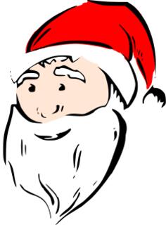 Cartoon vector graphics of smiling Christmas Santa