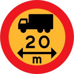 20m vehicle sign vector illustration