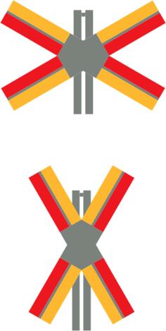 Railway crossing road sign vector illustration