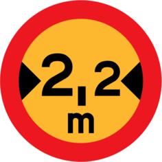 No vehicles with width over 2.2 meters traffic sign vector drawing