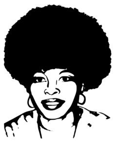 Vector clip art of portrait of Assata Olugbala Shakur
