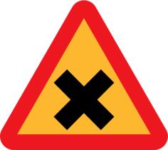 Cross road traffic sign vector illustration