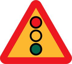 Traffic lights ahead sign vector image