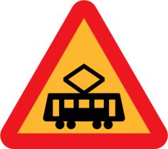 Road symbol for tram crossing vector graphics