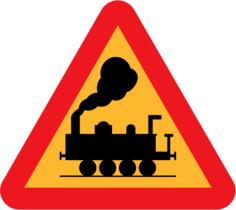 Crossing without barrier sign vector drawing