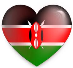 Kenyan flag heart vector image