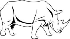 Vector line art image of a rhino