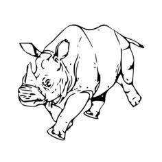 Walking Rhinoceros vector clip art