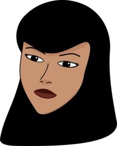 Vector illustration of woman with covered head