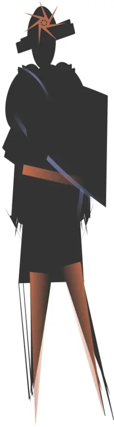 Fashionable artistic woman silhouette vector illustration