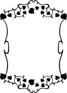 Vector drawing of garden ivy pattern border
