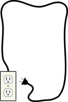 Vector illustration of electricity plug and outlet decorative border