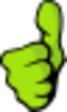 Vector image of green fist thumbs up