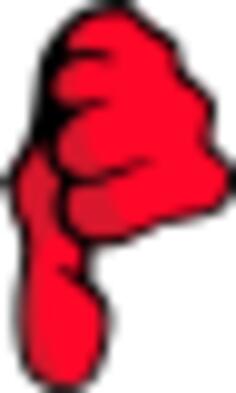Vector clip art of red fist thumbs down