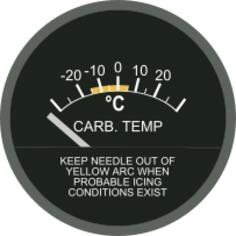 Vector graphics of carburetor air temperature gauge