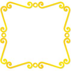 Vector drawing of thin golden mirror frame
