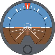 Vector illustration of aeroplane attitude indicator