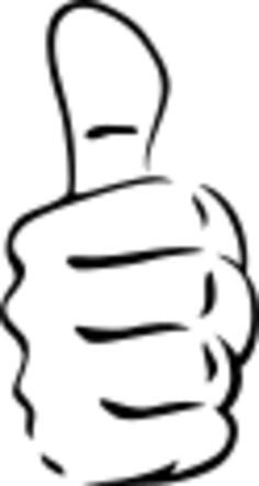 Vector clip art of worker man's thumbs-up
