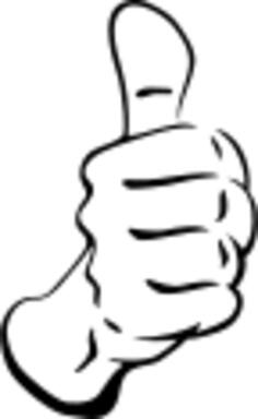Vector graphics of worker's thumbs-up