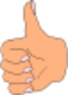Vector illustration of thumbs up old lady hand