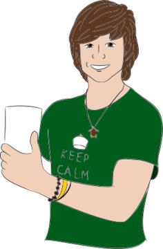 Vector image of young man showing thumbs up