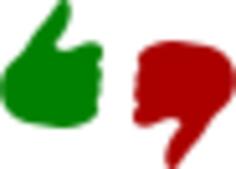 Vector drawing of thumb up and down