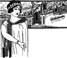 Thumbs down Roman lady vector illustration