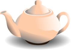 Vector graphics of shiny pink tea pot