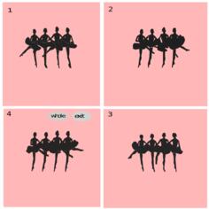 Vector clip art of four dance moves in ballet