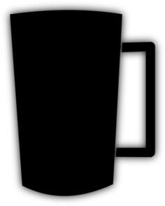 Black mug with square handle vector image