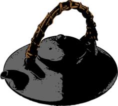 Vector graphics of kuro-jyoka tea pot lid