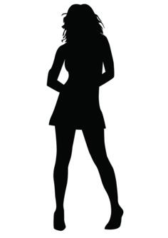 Woman in miniskirt silhouette vector illustration