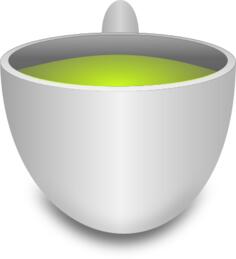 Green tea pot vector drawing