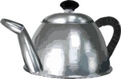 Metal tea pot vector clip art