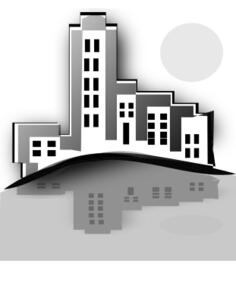 Silhouette vector graphics of buildings