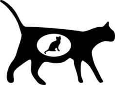 Silhouette vector image of a pregnant cat