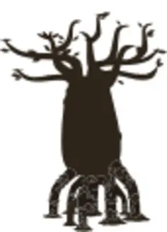 Firebug bottle tree silhouette vector illustration