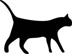 Silhouette vector clip art of black cat