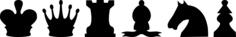 Silhouette vector image of set of chess pieces