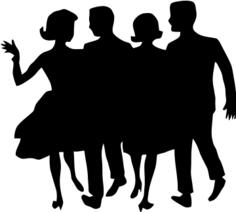 People silhouette vector drawing