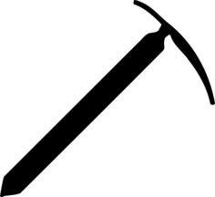 Silhouette vector drawing of a ice axe